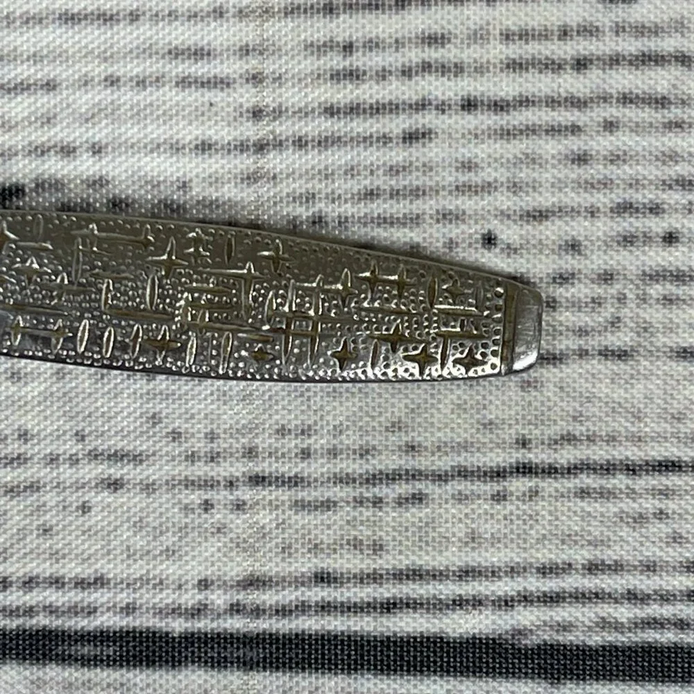 Vintage TWA Airline Stainless Steel Basketweave Teaspoon 6